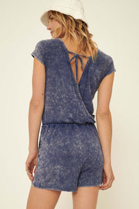 In the Moment Vintage-Washed Drawstring Romper - ShopPromesa