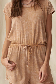 In the Moment Vintage-Washed Drawstring Romper - ShopPromesa