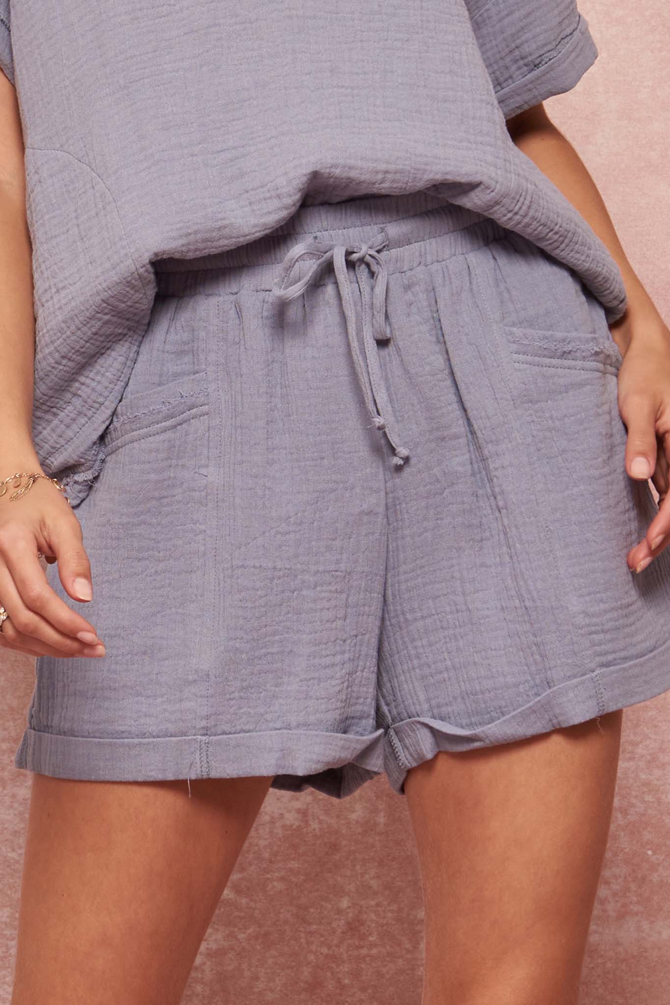 Carefree Days Crinkle Cotton Pocket Shorts - ShopPromesa