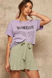 Dance Away Linen-Blend Belted Ruffle Mini Skort - ShopPromesa