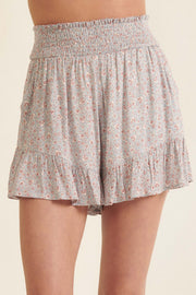 Flowery Flirt Ruffled Wide-Leg Floral Shorts - ShopPromesa