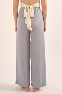 Silk Road Washed Satin Pleated Wide-Leg Pants - ShopPromesa