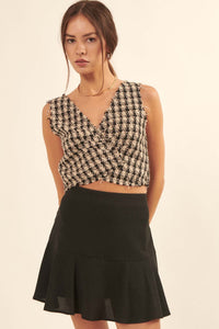 Breaking Free Drop-Waist Crepe Mini Skort - ShopPromesa