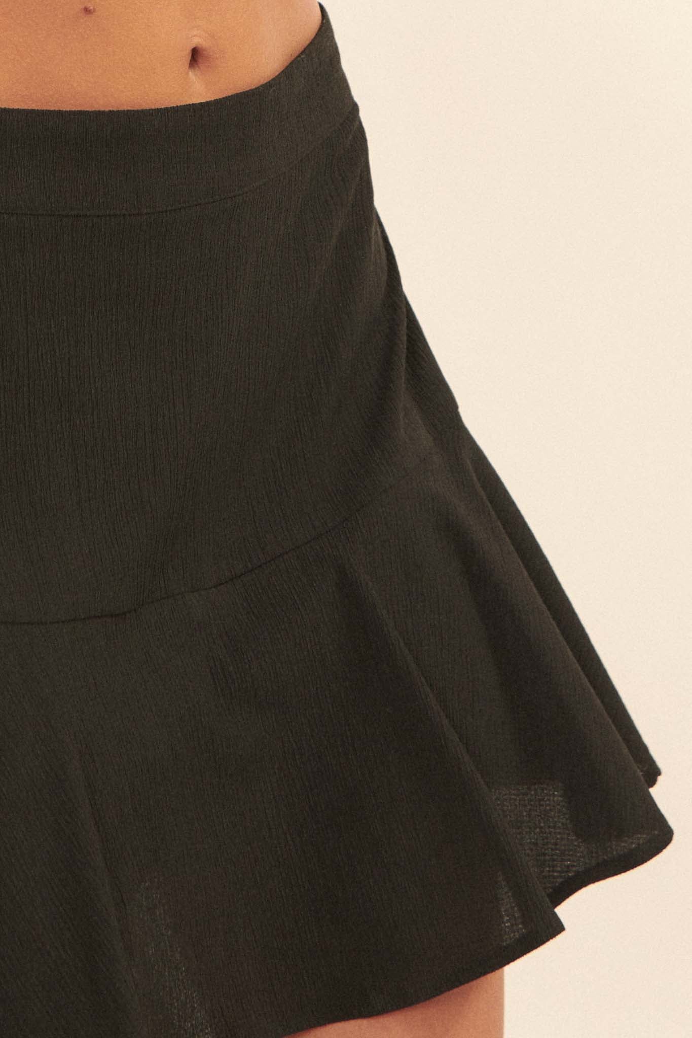 Breaking Free Drop-Waist Crepe Mini Skort - ShopPromesa