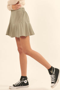 Breaking Free Drop-Waist Crepe Mini Skort - ShopPromesa