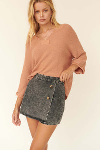 Freshwater Stream Denim Wrapped Skort - ShopPromesa