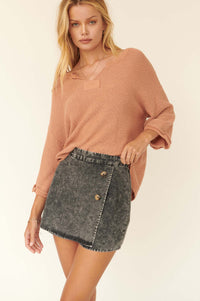 Freshwater Stream Denim Wrapped Skort - ShopPromesa