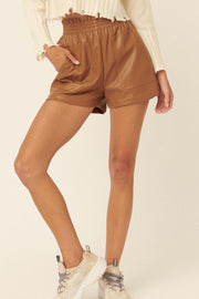 Sweet Talker Vegan Leather Pocket Shorts - ShopPromesa