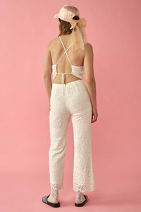 Lace Ahead Floral Lace Open-Back Jumpsuit - ShopPromesa