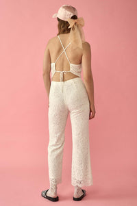 Lace Ahead Floral Lace Open-Back Jumpsuit - ShopPromesa