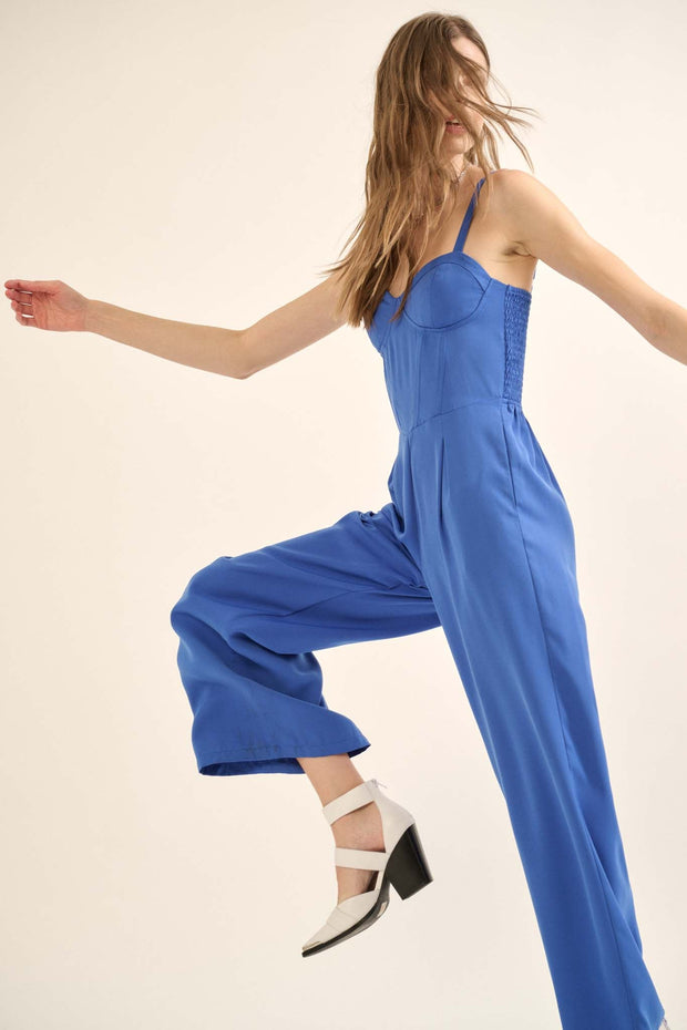 Style Guide Pleated Straight-Leg Corset Jumpsuit - ShopPromesa
