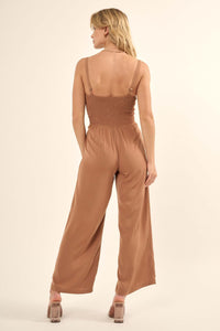 Style Guide Pleated Straight-Leg Corset Jumpsuit - ShopPromesa