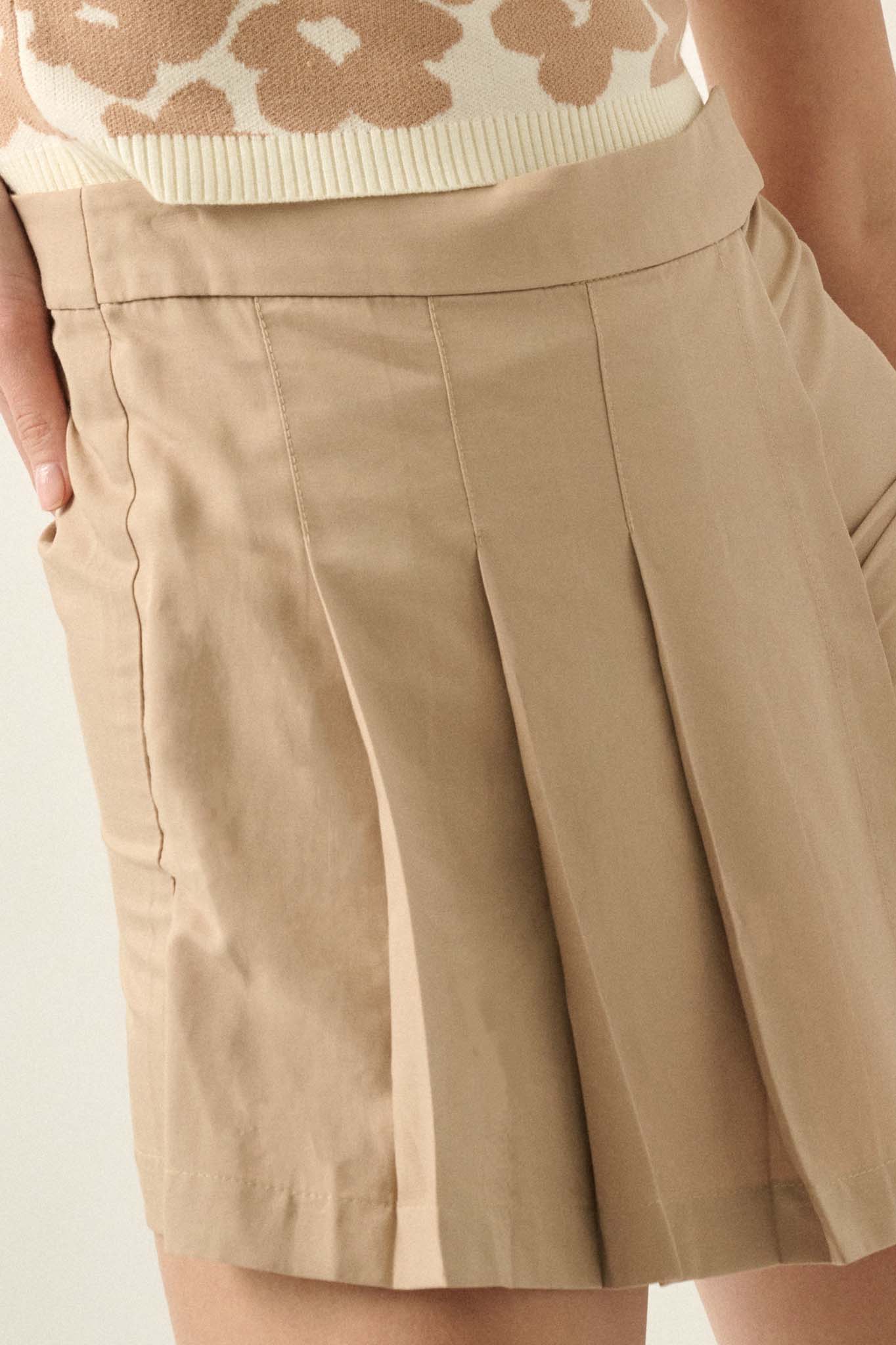 Center Court Pleated Asymmetrical Wrap Skort - ShopPromesa