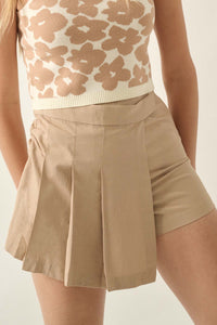 Center Court Pleated Asymmetrical Wrap Skort - ShopPromesa