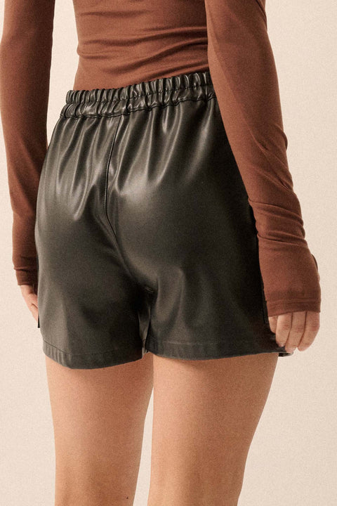 Hot Shot Vegan Leather Cargo Shorts - ShopPromesa