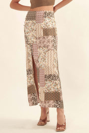 Patch It Up Floral Patchwork-Print Maxi Skirt - ShopPromesa