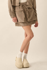 Carried Away Corduroy Cargo Mini Skirt - ShopPromesa