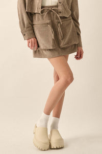 Carried Away Corduroy Cargo Mini Skirt - ShopPromesa