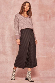 Sashay All Day Statin-Stripe Midi Skirt - ShopPromesa