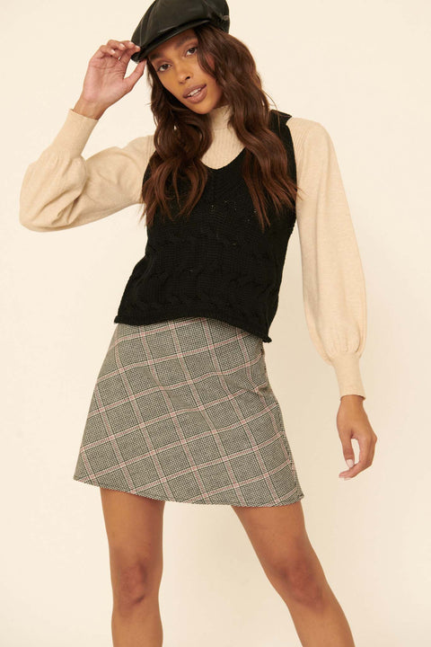School Days Plaid A-Line Mini Skirt - ShopPromesa