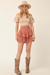 So Much Sass Tiered Ruffle Mini Skirt - ShopPromesa