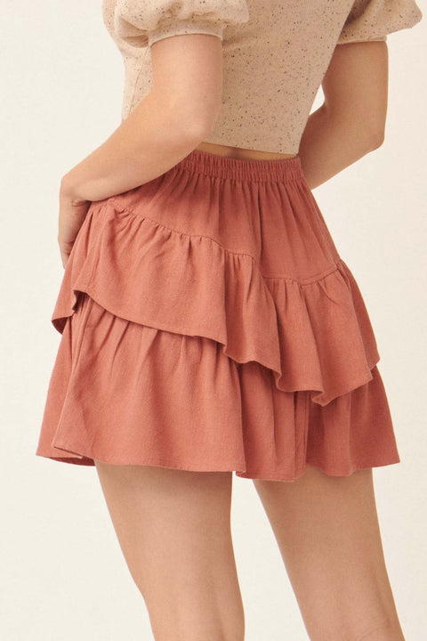 So Much Sass Tiered Ruffle Mini Skirt - ShopPromesa