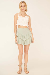 So Much Sass Tiered Ruffle Mini Skirt - ShopPromesa