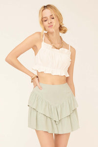 So Much Sass Tiered Ruffle Mini Skirt - ShopPromesa