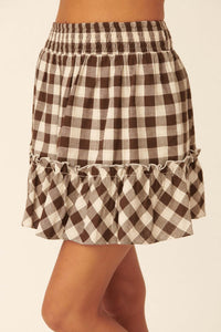 Sweetest Treat Ruffled Gingham Mini Skirt - ShopPromesa