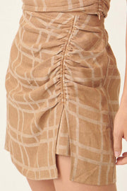 Arrive and Thrive Ruched Plaid Mini Skirt - ShopPromesa