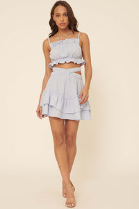 So Excited Crinkle Cotton Ruffle Mini Skirt - ShopPromesa