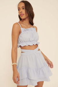 So Excited Crinkle Cotton Ruffle Mini Skirt - ShopPromesa