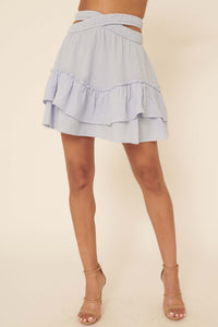 So Excited Crinkle Cotton Ruffle Mini Skirt - ShopPromesa