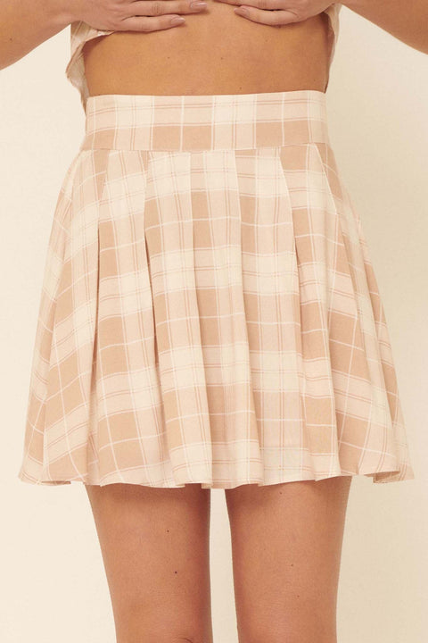 Candy Girl Plaid Pleated Mini Tennis Skirt - ShopPromesa
