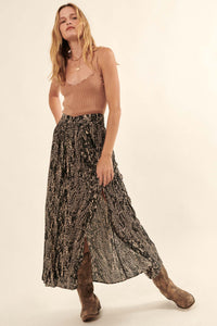 Faraway Homeland Abstract-Print Maxi Skirt - ShopPromesa