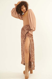 Faraway Homeland Abstract-Print Maxi Skirt - ShopPromesa