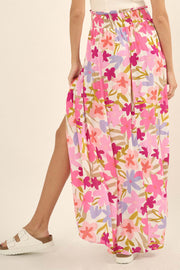 Rainforest Flowers Floral High-Waist Maxi Skirt - ShopPromesa