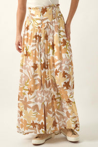 Rainforest Flowers Floral High-Waist Maxi Skirt - ShopPromesa