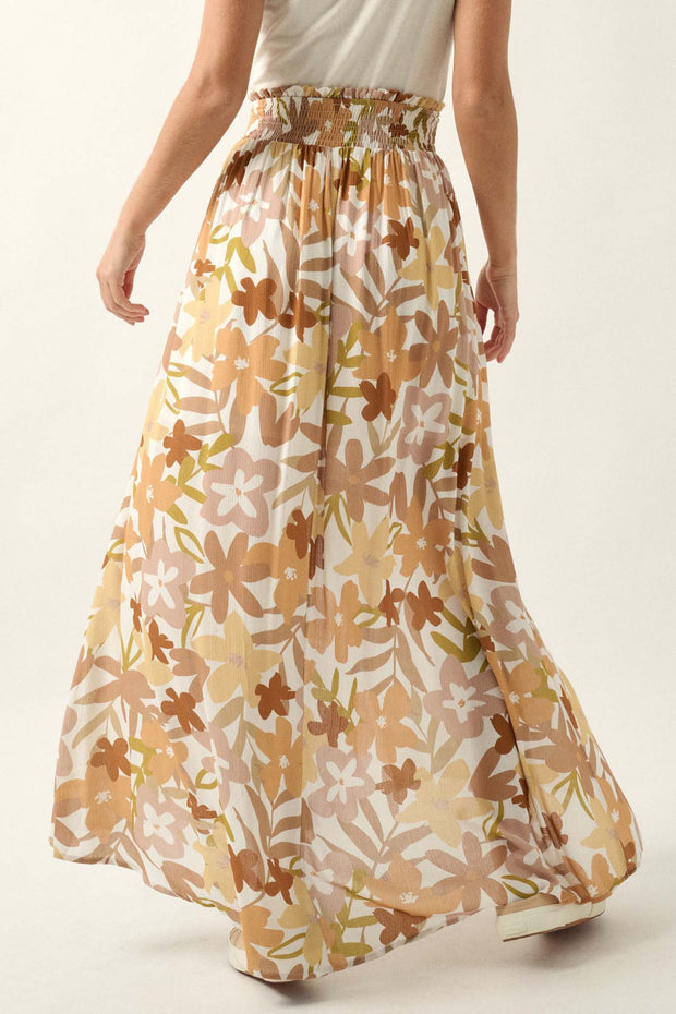 Rainforest Flowers Floral High-Waist Maxi Skirt - ShopPromesa