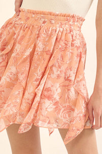 Fresh Fantasy Ruffled Floral Chiffon Mini Skirt - ShopPromesa