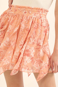 Fresh Fantasy Ruffled Floral Chiffon Mini Skirt - ShopPromesa