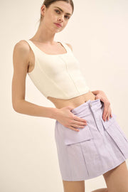 Step It Up Cotton Twill Cargo Mini Skirt - ShopPromesa