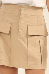 Step It Up Cotton Twill Cargo Mini Skirt - ShopPromesa