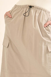 Pace Yourself Cotton Twill Cargo Maxi Skirt - ShopPromesa