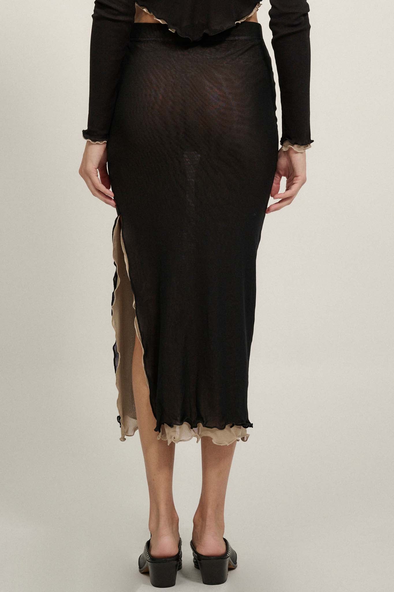 Sheer Perfection Layered Mesh Midi Pencil Skirt - ShopPromesa