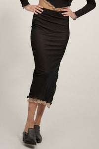 Sheer Perfection Layered Mesh Midi Pencil Skirt - ShopPromesa