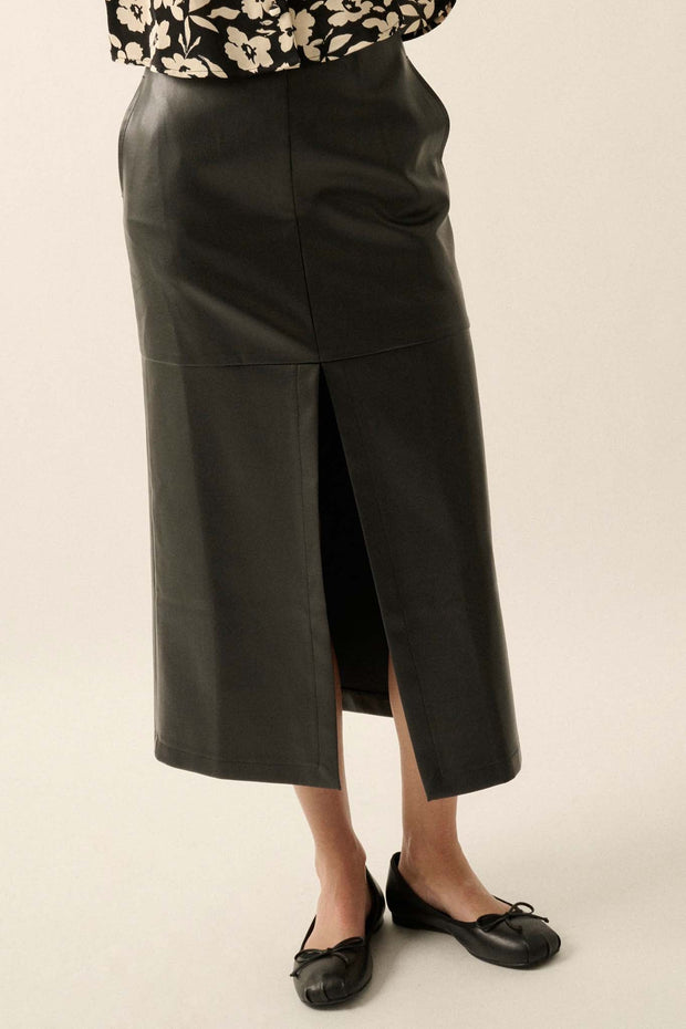 Leading Edge Vegan Leather Pencil Skirt - ShopPromesa