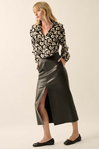 Leading Edge Vegan Leather Pencil Skirt - ShopPromesa