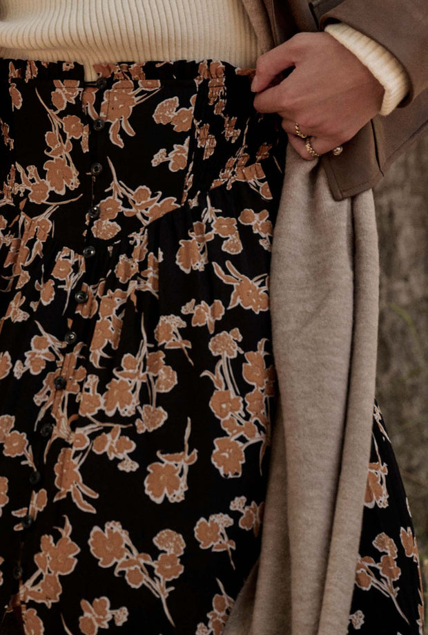 Garden of Life Floral Button-Front Maxi Skirt - ShopPromesa