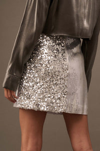 Ladies Night Colorblock Sequin Mini Skirt - ShopPromesa